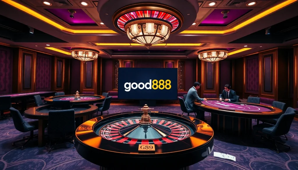 Experience the thrill of gambling at good88 with elegant casino tables and exciting gameplay.