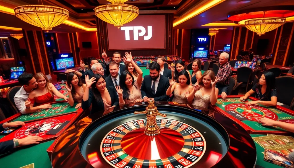 Players enjoying a roulette game at TPJ’s luxurious casino environment.