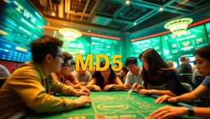Exciting Tài Xỉu MD5 gaming scene showcasing transparency through MD5 encryption at https://taixiumd5.world.