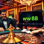 Experience the excitement of online gambling at ww88 with players at a roulette table.