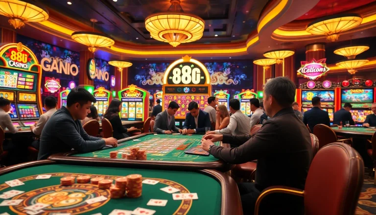 Experience the thrill of the 88i game with vibrant casino tables and colorful slot machines.