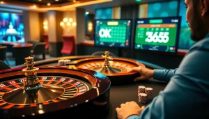 Experience high-stakes gaming excitement at OK365 com with vibrant casino visuals.