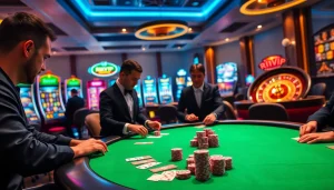 Gambling excitement at Rikvip casino with vibrant poker chips and cards on a table
