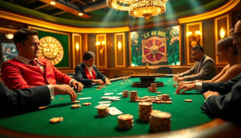 Experience thrilling moments at LV88 online casino with vibrant poker table action.