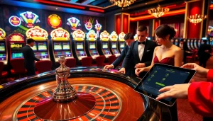 Exciting moment at https://dn88s.net/ roulette table with players placing bets and vibrant casino atmosphere.