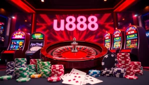 Experience the thrill of u888 online as players engage with vibrant casino games and elegant designs.