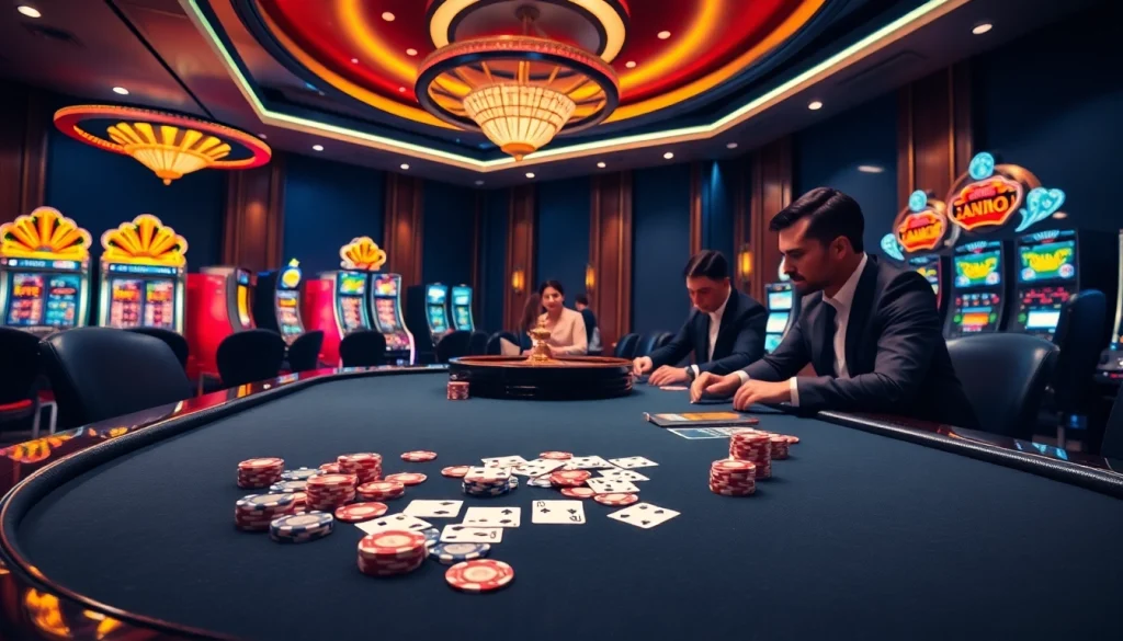 Experience the thrill of 88i nhà cái with vibrant gambling action at a luxury casino table.