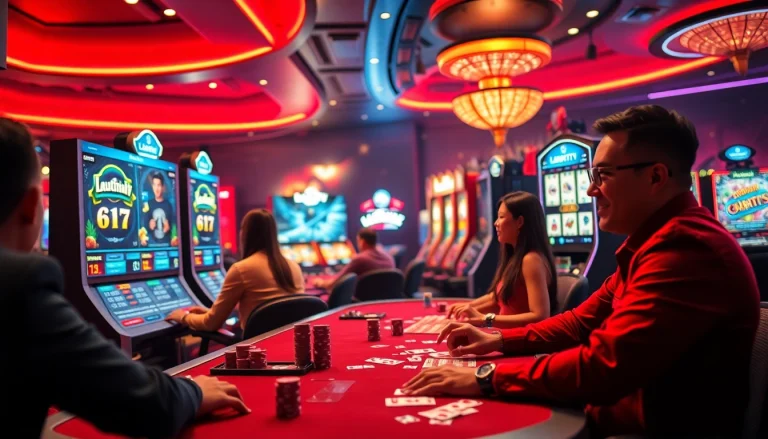 Experience the thrill of Lauthaitv's online casino with players engaging in exciting card games and slots.