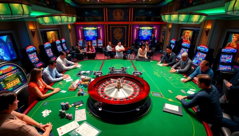 Experience the vibrant thrill of one88 with luxurious gaming tables and engaging players.