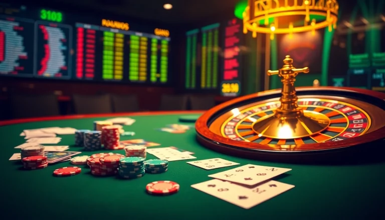 Join the action at https://dh88vn.com/ with a vibrant casino scene featuring poker and roulette.