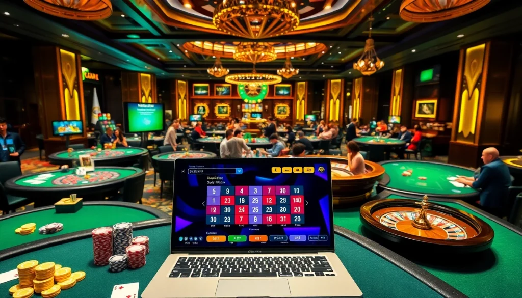 Exciting casino gameplay at 88vv featuring vibrant tables and engaging players.