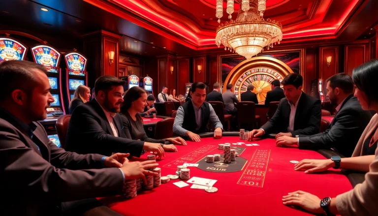Players engaged in thrilling games at MAN CLUB casino, showcasing poker and roulette action.