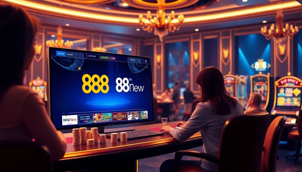 Players enjoying thrilling games at 888new com's luxurious online casino platform.