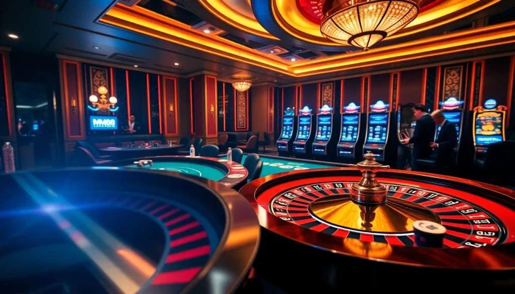 Experience a thrilling night at MM88's casino with vibrant games and high-stakes action.