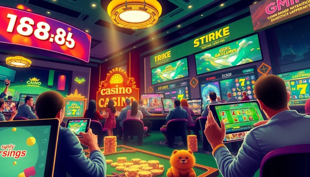 Exciting online casino gaming experience at tk88win.live with players engaged and promotional banners.