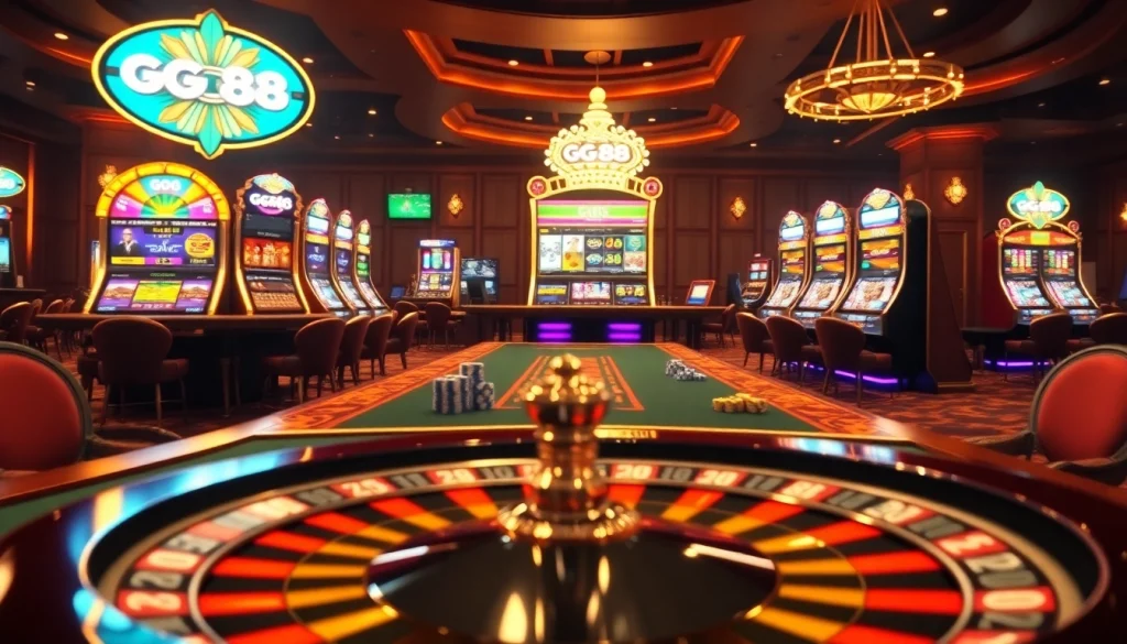 Experience the excitement of GG88 online betting with captivating casino visuals.