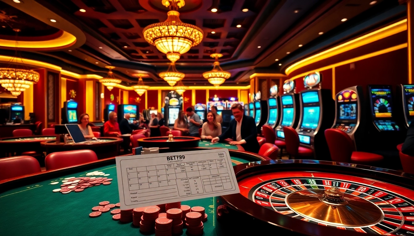 Experience thrilling gameplay at bet789 with dynamic casino tables, poker chips, and roulette wheels.