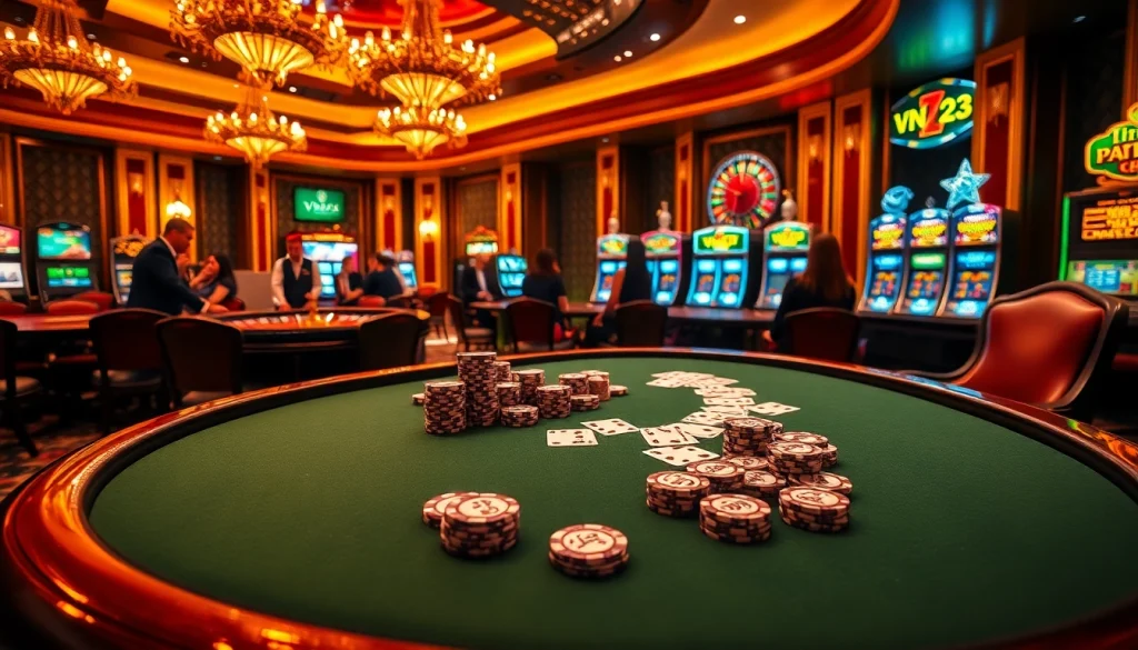 Experience the thrill of high-stakes gaming in a luxurious casino with vn23 poker action.