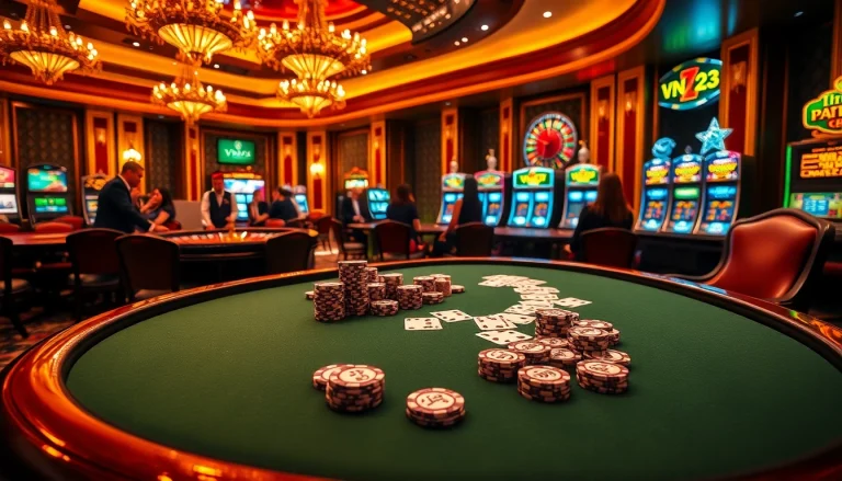 Experience the thrill of high-stakes gaming in a luxurious casino with vn23 poker action.