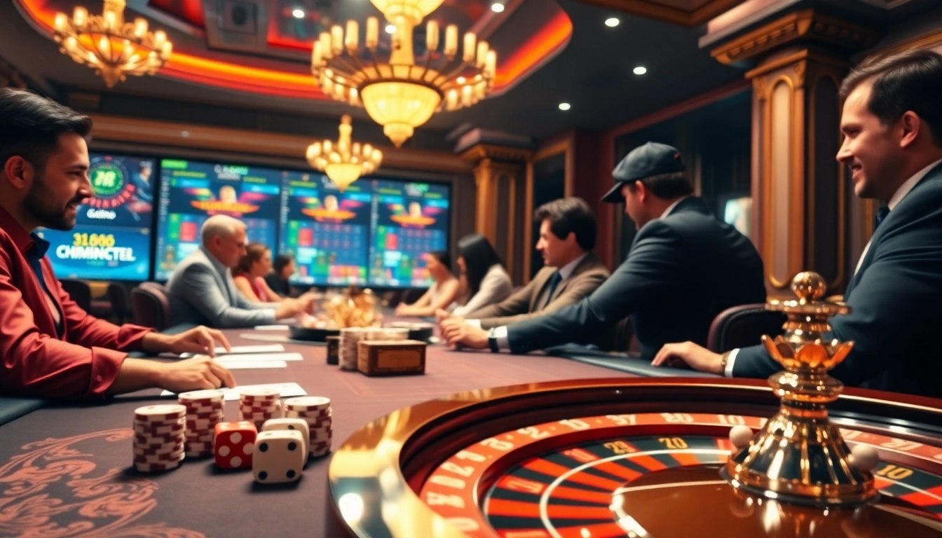 Exciting sunwin gaming table action with players immersed in card games