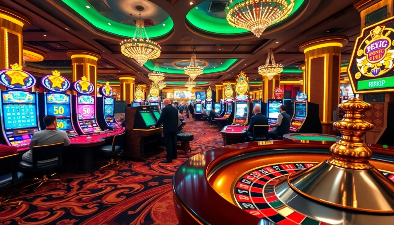 Players enjoying rich experiences at rikvip casino with vibrant tables and exhilarating games.
