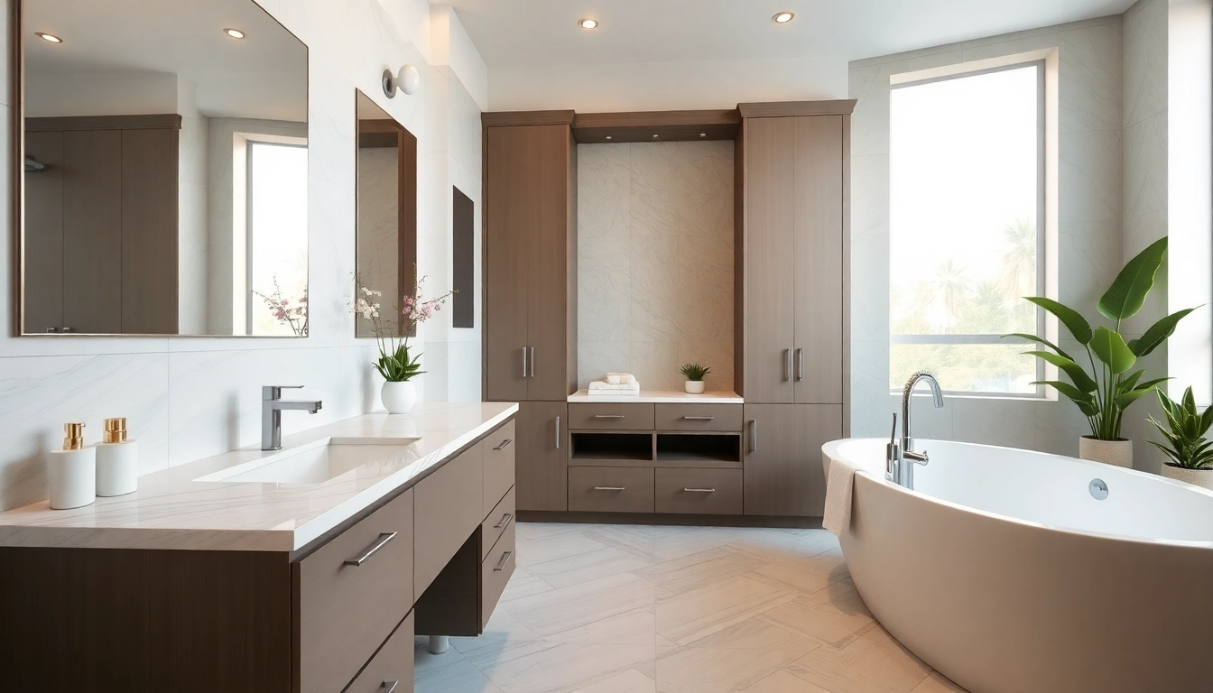 Transform your space with bathroom remodeling near me, showcasing elegant modern fixtures and soothing aesthetics.