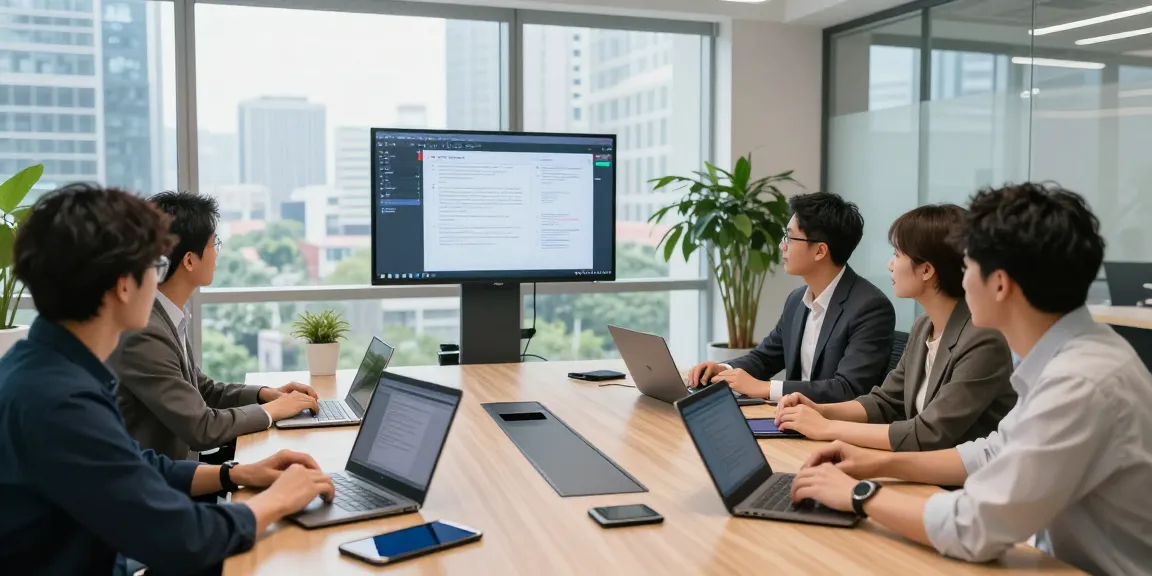 现代办公室中的协作团队会议，展示WPS下载功能和有效的商业解决方案。
